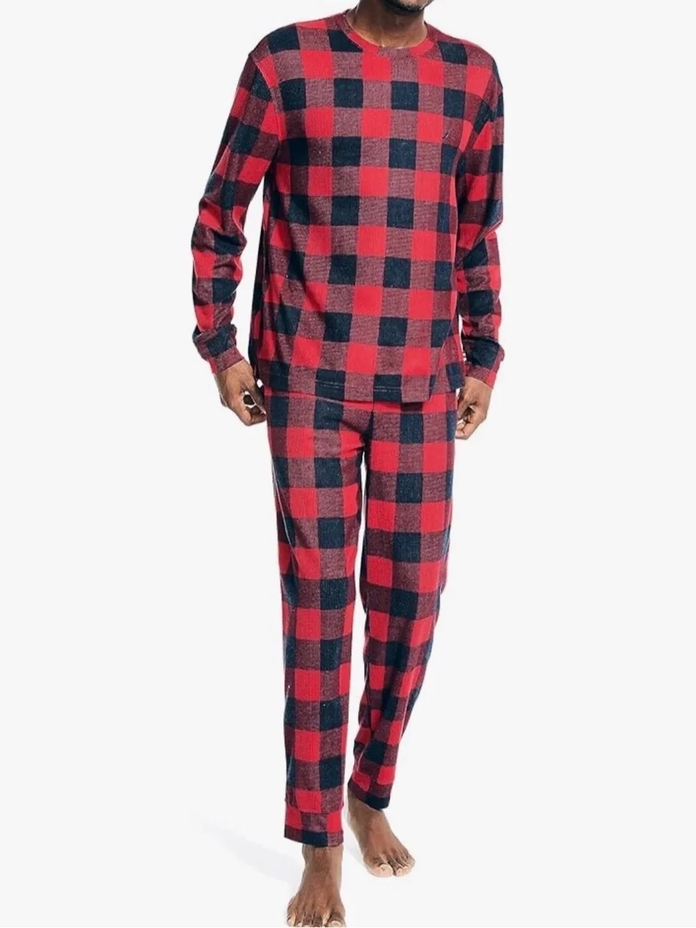 Nautica Men's PJ Set - Red & Navy Buffalo Check XL